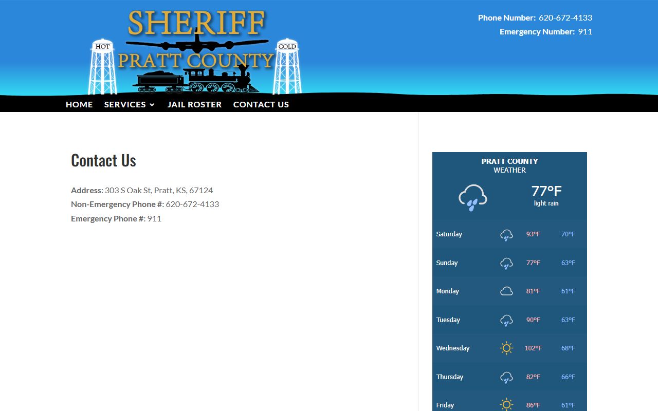 Pratt County Jail sheriff contact information